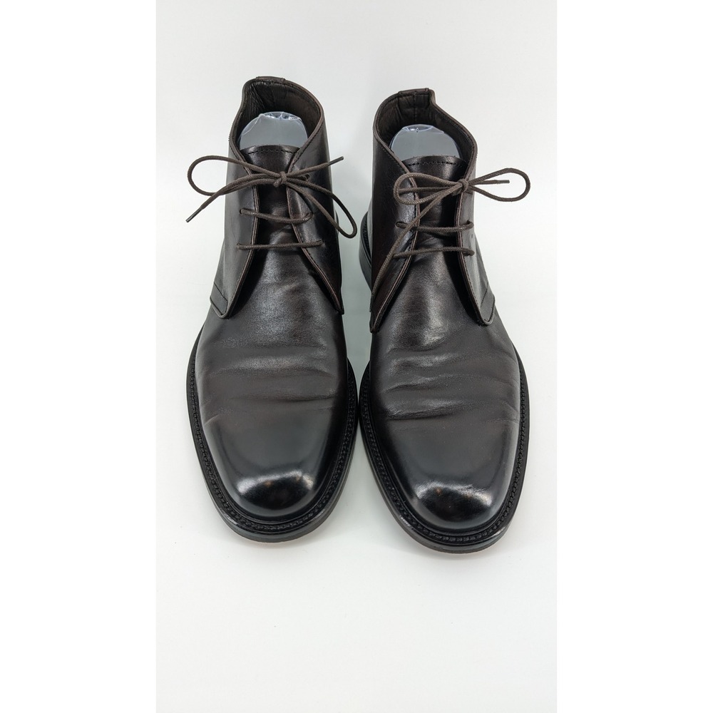 Calzoleria Napoletana Mens Dark Brown Leather Chukka Boots Made in Italy Size 43